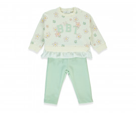 Детски дрешки Bebetto Bebetto Girl Team K4878 - Комплект суитшърт и панталонки, момиче, 24-36 м., мента