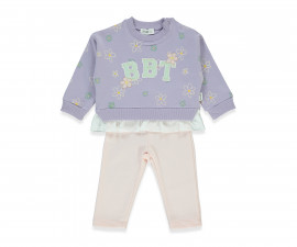 Детски дрешки Bebetto Bebetto Girl Team K4878 - Комплект суитшърт и панталонки, момиче, 24-36 м., розов