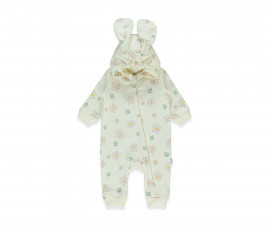 Детски дрешки Bebetto Bebetto Girl Team K4880 - Гащеризон с качулка и цип, момиче, 12-18 м., екрю