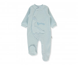 Детски дрешки Bebetto Dinosaur K5032 - Плюшен гащеризон с ходило и цип, момче, 6-9 м., син