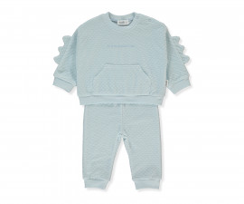 Детски дрешки Bebetto Dinosaur K5034 - Комплект плюшени суитшърт и панталонки, момче, 18-24 м., син