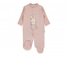 Детски дрешки Bebetto Bunny K5119 - Гащеризон с ходило, момиче, 6-9 м., мръсно розов