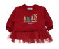 Детски дрешки Bebetto Happy New Year'25 K5110 - Комплект суитшърт с тюл и панталонки, момиче, 18-24 м., червен thumb 3