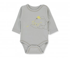 Детски дрешки Bebetto Little Elephant T4026 - Боди с дълъг ръкав, момче, 9-12 м., сив