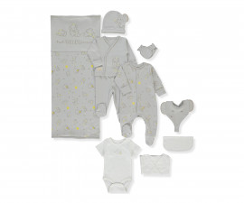 Детски дрешки Bebetto Little Elephant Z1054 - Комплект за изписване 10 части, момче, 0-3 м., сив