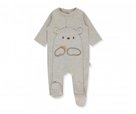 Детски дрешки Bebetto Be Kind T4041 - Гащеризон с ходило, момче, 3-6 м., бежов меланж