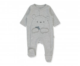 Детски дрешки Bebetto Be Kind T4041 - Гащеризон с ходило, момче, 3-6 м., сив меланж