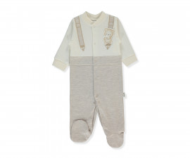 Детски дрешки Bebetto Be Kind T4048 - Гащеризон с ходило, момче, 3-6 м., бежов меланж