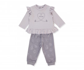 Детски дрешки Bebetto Mini Bee F1434 - Комплект блузка и панталон, момиче, 18-24 м., лилав