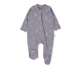 Детски дрешки Bebetto Mini Bee T3983 - Гащеризон с ходило и цип, момиче, 6-9 м., лилав