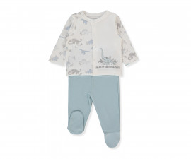 Детски дрешки Bebetto Me and Dudes F1433 - Комплект ританки и камизолка, момче, 6-9 м., петролено зелен