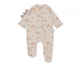 Детски дрешки Bebetto Me and Dudes T3966 - Гащеризон с ходило и цип, момче, 6-9 м., бежов