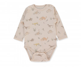 Детски дрешки Bebetto Me and Dudes T3968 - Боди с дълъг ръкав, момче, 24-36 м., бежов