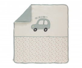 Детски дрешки Bebetto Wooden Car B844 - Двулицево бебешко одеяло, момче, 0-12 м., мента