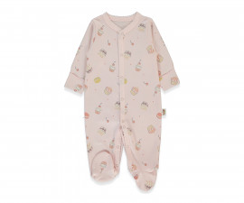 Детски дрешки Bebetto Organic Cupcakes T4081 - Гащеризон с ходило, момиче, 6-9 м., розов