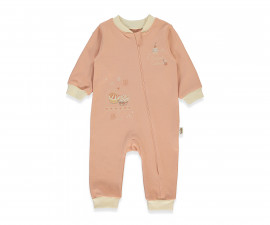 Детски дрешки Bebetto Organic Cupcakes T4082 - Гащеризон с цип, момиче, 12-18 м., сьомга