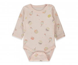 Детски дрешки Bebetto Organic Cupcakes T4085 - Боди с дълъг ръкав, момиче, 9-12 м., розов