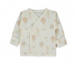 Детски дрешки Bebetto Organic Born with Love T4039 - Камизолка, унисекс, 0-3 м., тъмно екрю