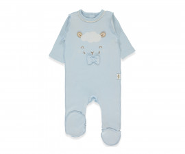 Детски дрешки Bebetto Organic Sleepy Sheepy T4068 - Гащеризон с ходило, унисекс, 3-6 м., син