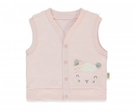 Детски дрешки Bebetto Organic Sleepy Sheepy T4069 - Памучен бебешки елек, унисекс, 18-24 м., розов