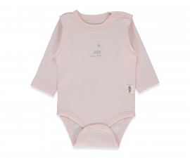 Детски дрешки Bebetto Organic Sleepy Sheepy T4070 - Боди с дълъг ръкав, унисекс, 9-12 м., розов