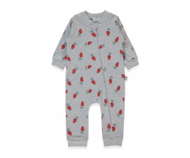 Детски дрешки Bebetto Strawberry T4260 - Гащеризон с цип, момиче, 24-36 м., 98 см., сив меланж
