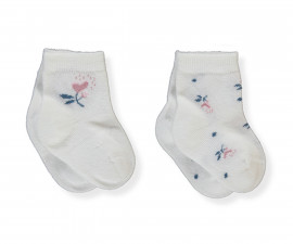 Детски дрешки Bebetto Blossom S738E/R - Бебешки чорапи 2 чифта, момиче, 6-12 м., екрю-розов