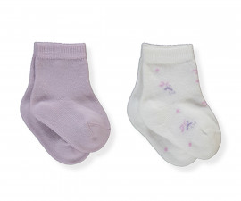 Детски дрешки Bebetto Blossom S738L - Бебешки чорапи 2 чифта, момиче, 6-12 м., лила