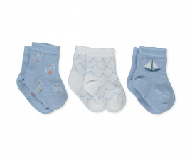 Детски дрешки Bebetto Friendship S760B - Бебешки чорапи 3 чифта, момче, 0-6 м., син