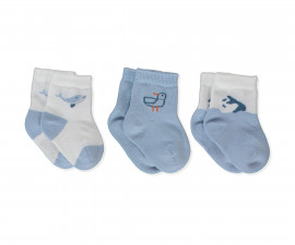 Детски дрешки Bebetto Friendship S760E - Бебешки чорапи 3 чифта, момче, 0-6 м., екрю