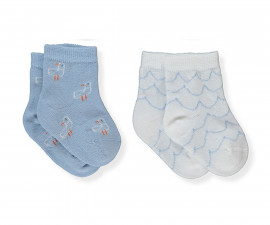 Детски дрешки Bebetto Friendship S762E - Къси чорапи 2 чифта, момче, 12-24 м., екрю