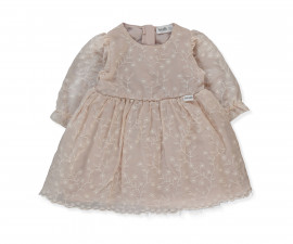 Детски дрешки Bebetto For Princess K5197DR - Рокля с дълъг ръкав, момиче, 18-24 м., 92 см., мръсно розов