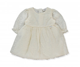Детски дрешки Bebetto For Princess K5197E - Рокля с дълъг ръкав, момиче, 18-24 м., 92 см., екрю
