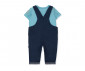 Детски дрешки Bebetto Wave Power K5263NB - Комплект дънков гащеризон и тениска с къс ръкав, момче, 18-24 м., 92 см., тъмно син thumb 2