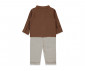 Детски дрешки Bebetto Gentleman K5379BR - Комплект муселинова риза с дълъг ръкав и панталон, момче, 24-36 м., 98 см., кафяв thumb 2