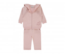 Детски дрешки Bebetto Lacy Girl K5246P - Комплект суитшърт с качулка и цип и панталон, момиче, 4-5 г., 110 см., розов