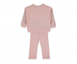 Детски дрешки Bebetto Lacy Girl K5248P - Комплект суитшърт и панталон, момиче, 4-5 г., 110 см., розов