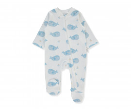 Детски дрешки Bebetto Sail Away T4252 - Гащеризон с ходило и цип, момче, 6-9 м., 74 см., екрю