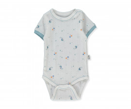 Детски дрешки Bebetto Palm In The Sea T4147 - Боди с къс ръкав, момче, 9-12 м., 80 см., петролен