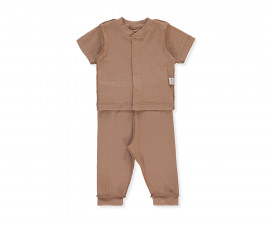 Детски дрешки Bebetto Basic/26 F1466BR - Лятна пижама 2 части, унисекс, 1-3 м., 62 см., кафяв