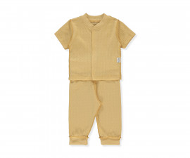 Детски дрешки Bebetto Basic/26 F1466MU - Лятна пижама 2 части, унисекс, 1-3 м., 62 см., горчица