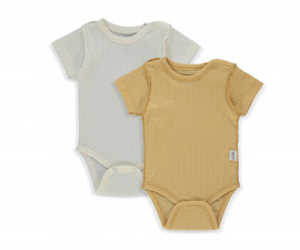 Детски дрешки Bebetto Basic/26 T4130MU - Боди с къс ръкав, унисекс, 9-12 м., 80 см., горчица