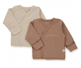 Детски дрешки Bebetto Basic/26 T4134BR - Камизолка с прихлупване, унисекс, 0-3 м., 62 см., кафяв