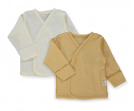 Детски дрешки Bebetto Basic/26 T4134MU - Камизолка с прихлупване, унисекс, 0-3 м., 62 см., горчица