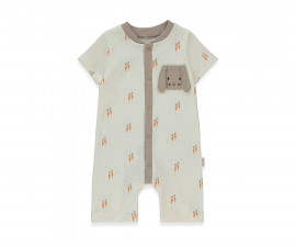 Детски дрешки Bebetto Baby Carrot K5221 - Летен къс гащеризон, момче, 12-18 м., 86 см., екрю