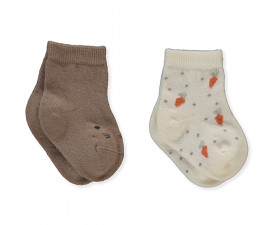 Детски дрешки Bebetto Baby Carrot S748BR - Къси чорапи 2 чифта, момче, 12-24 м., кафяв