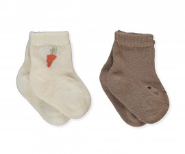 Детски дрешки Bebetto Baby Carrot S748E - Къси чорапи 2 чифта, момче, 12-24 м., екрю