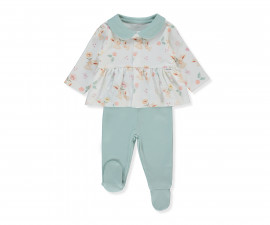 Детски дрешки Bebetto My Sun F1517 - Дълга пижама с ходило 2 части, момиче, 6-9 м., 74 см., мента