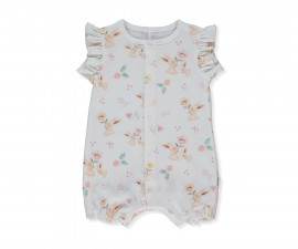 Детски дрешки Bebetto My Sun K5426 - Летен къс гащеризон, момиче, 12-18 м., 86 см., екрю