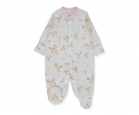 Детски дрешки Bebetto My Sun T4294 - Гащеризон с ходило, момиче, 6-9 м., 74 см., екрю